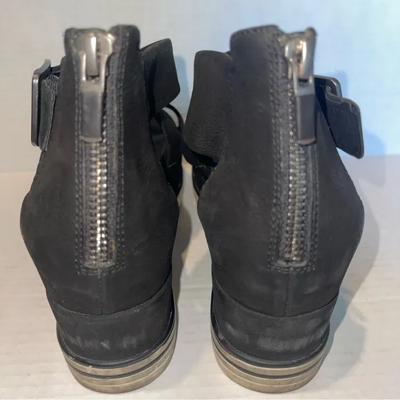 Eileen Fisher Boost Wedge Black Platform Sandal Sz 7.5