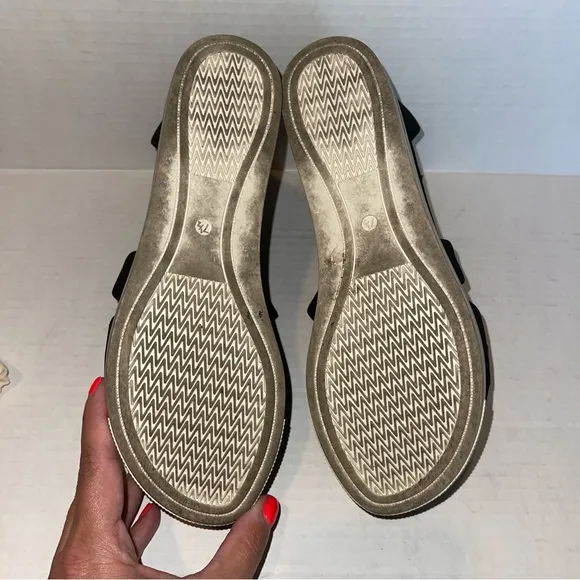Eileen Fisher Boost Wedge Black Platform Sandal Sz 7.5