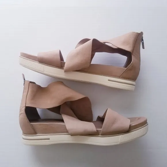 Eileen Fisher | Suede Ankle Strap Sandals, blush pink 9.5