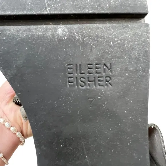Eileen Fisher Tinker Wedge Bootie Chunky Platform Gray Suede Womens 7