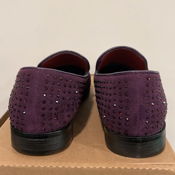 Enzo Romeo Sparko 26 Purple Velvet with Rhinestones Dress Loafer Size 11