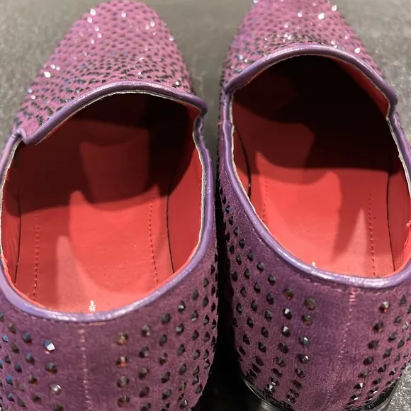 Enzo Romeo Sparko 26 Purple Velvet with Rhinestones Dress Loafer Size 11