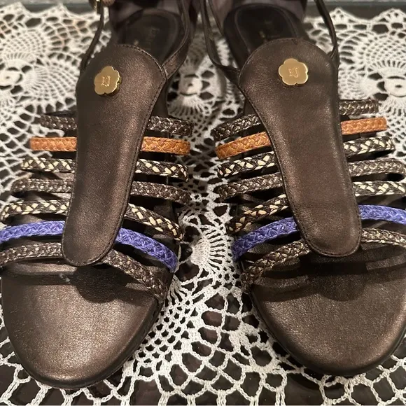 Eric Javits Grecotsand Gladiator Wedge Sandals
