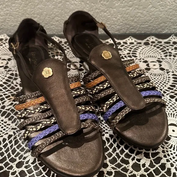 Eric Javits Grecotsand Gladiator Wedge Sandals