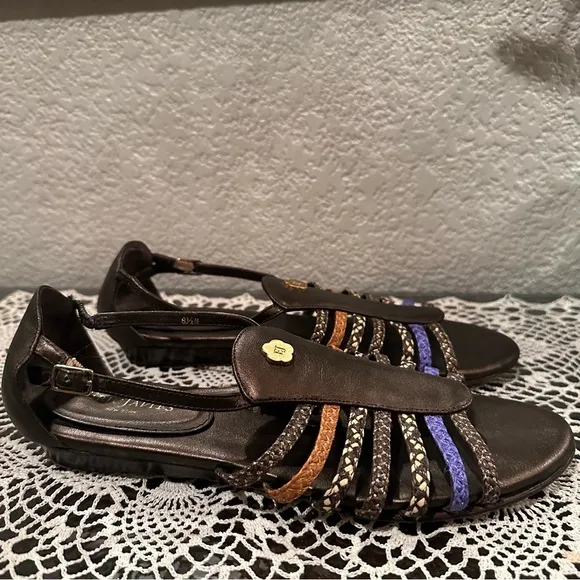 Eric Javits Grecotsand Gladiator Wedge Sandals
