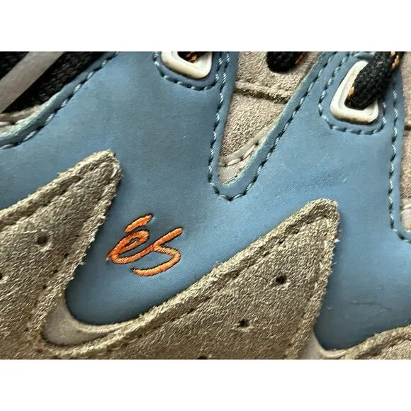 ES symbol skateboarding skate shoes mens Size 9.5 Blue Tan Streetwear