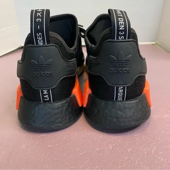 EUC Adidas Shoes Mens NMD R1 Running Sneakers Solar Orange Sports FW0185