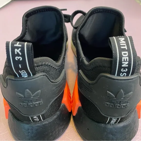 EUC Adidas Shoes Mens NMD R1 Running Sneakers Solar Orange Sports FW0185