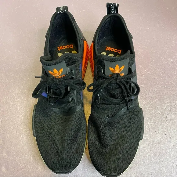 EUC Adidas Shoes Mens NMD R1 Running Sneakers Solar Orange Sports FW0185