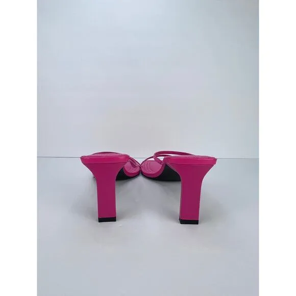 EUC Zara HEELED SANDALS W/ THIN STRAPS PINK Bloggers Fav Barbicore 39 (8/8.5)