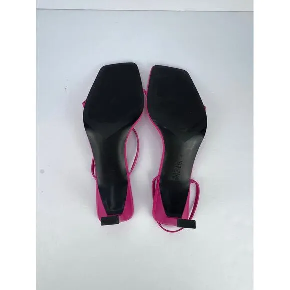 EUC Zara HEELED SANDALS W/ THIN STRAPS PINK Bloggers Fav Barbicore 39 (8/8.5)