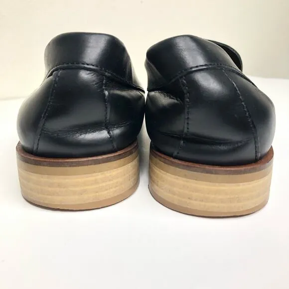 Everlane Loafers Black Leather Made in Italy Low Heel Shoes Slip On 8.5