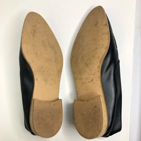 Everlane Loafers Black Leather Made in Italy Low Heel Shoes Slip On 8.5