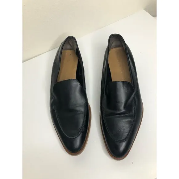 Everlane Loafers Black Leather Made in Italy Low Heel Shoes Slip On 8.5