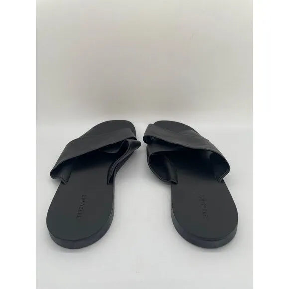 Everlane The Day Crossover Sandal Womens Sz 9 Black Leather Minimalist