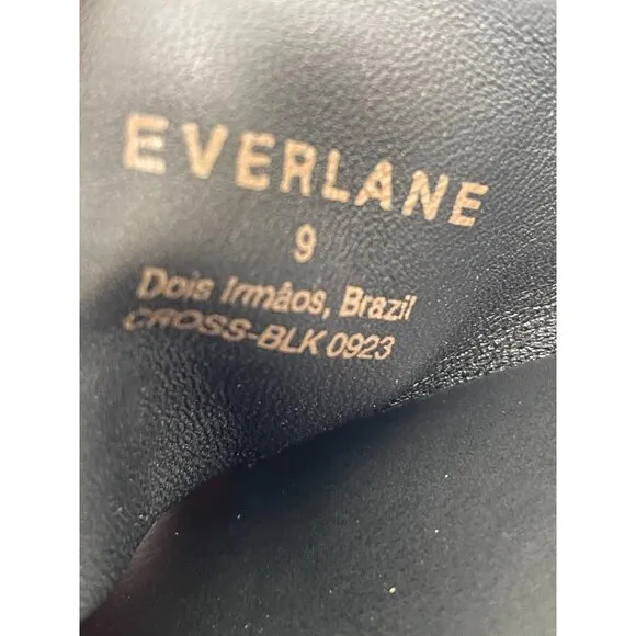Everlane The Day Crossover Sandal Womens Sz 9 Black Leather Minimalist