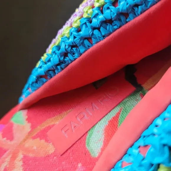 Farm Rio Shoes New Farm Rio Toucan Puffy Fluffy Crochet Flip Flops Sandals Red