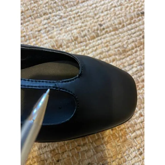 Farm Rio sz 7 Black Platform Mary Jane Ballerina Embroidered Chunky Heel Shoes