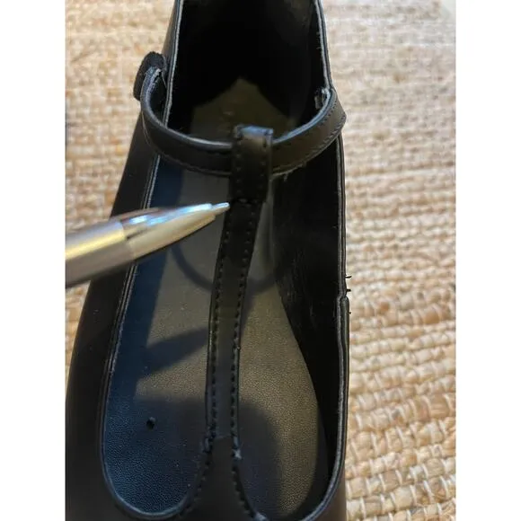 Farm Rio sz 7 Black Platform Mary Jane Ballerina Embroidered Chunky Heel Shoes