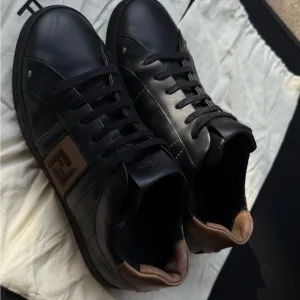 Fendi Black and Brown Minimalist Sneakers