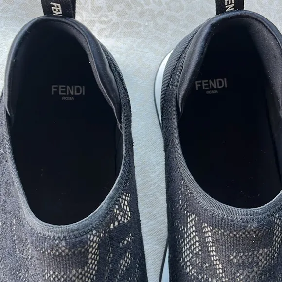Fendi FF Logo Slip-On Runner Sneakers