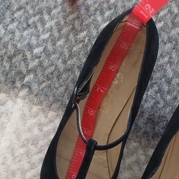 Ferragamo Vintage T-strap Suede Black Mary Janes With Mini Heel 7.5 M
