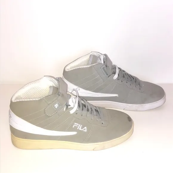 FILA High Top Gray Athletic Shoes Sneakers Size 9