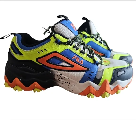 Fila Oakmont Trail Runner Leather Athletic Hiking Shoes Chunky Sneaker Sz 7.5