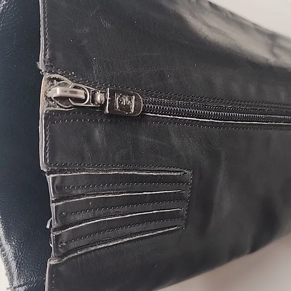 Fiorangelo black leather VINTAGE square toe boots. Made in Italy. GoGo. Goth.