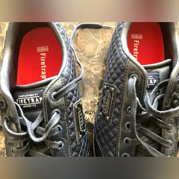 Firetrap Mens Dr Domello Quilted TopLace Up Trainers Sports Shoes Navy/Size 11.5