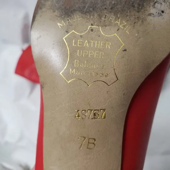 Flame Leather Cowboy Boots 7 7B Croc Embossed Red Fire Hero Heels Markon VTG 80s