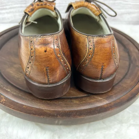 Footjoy Vintage Women’s Kiltie Leather Cleat Brown Golf Shoes Size 7 B