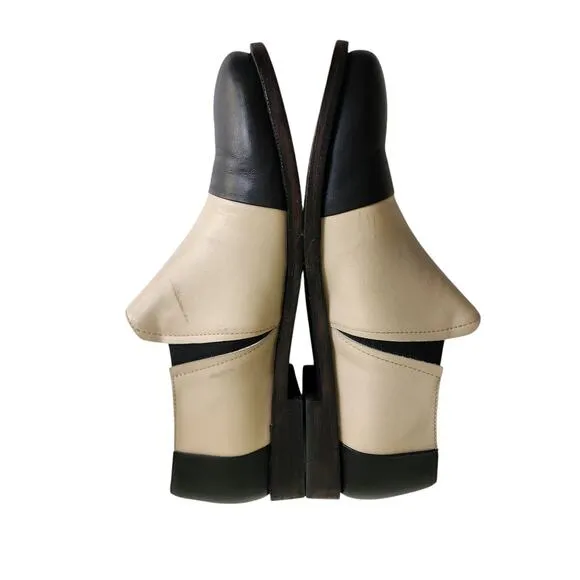 Fortress Of Inca Womens Leather Slip On Shoes Size 9 Black Cream Handmade Peru