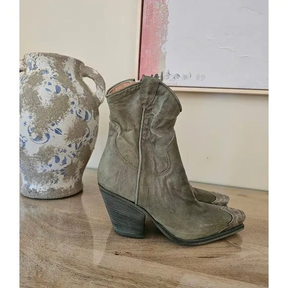 Free People Brayden Western Boots Leather Size 37