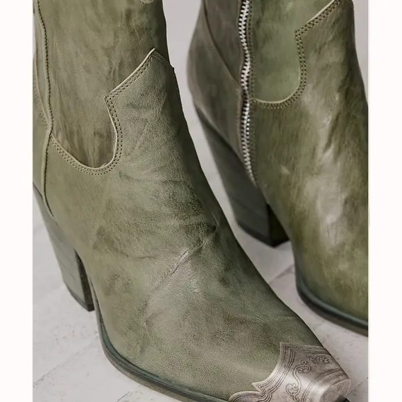 Free People Brayden Western Boots Leather Size 37