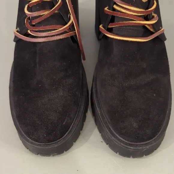 Free People Dylan Lace Up Boots in Black Suede size 37