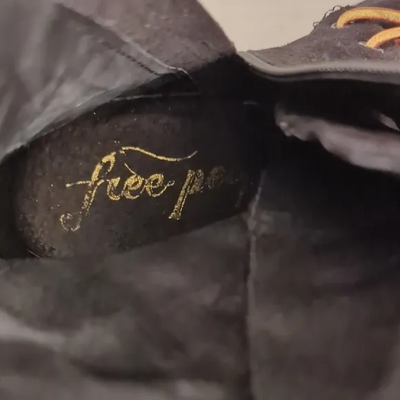 Free People Dylan Lace Up Boots in Black Suede size 37