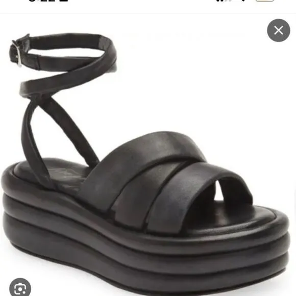 Free People Harper Flatform Sandals US 7.5 Black
