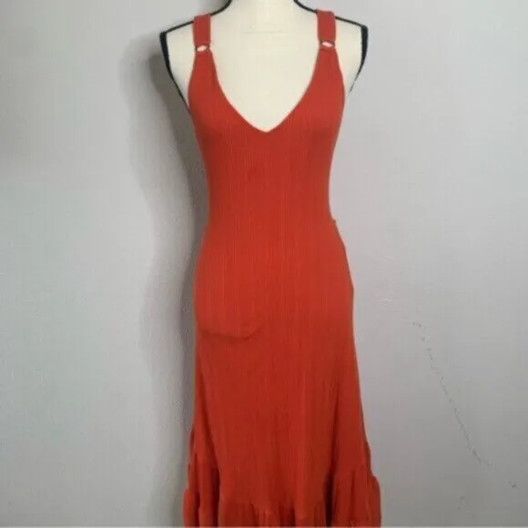 Free People Into You Orange Midi/Maxi Dress
