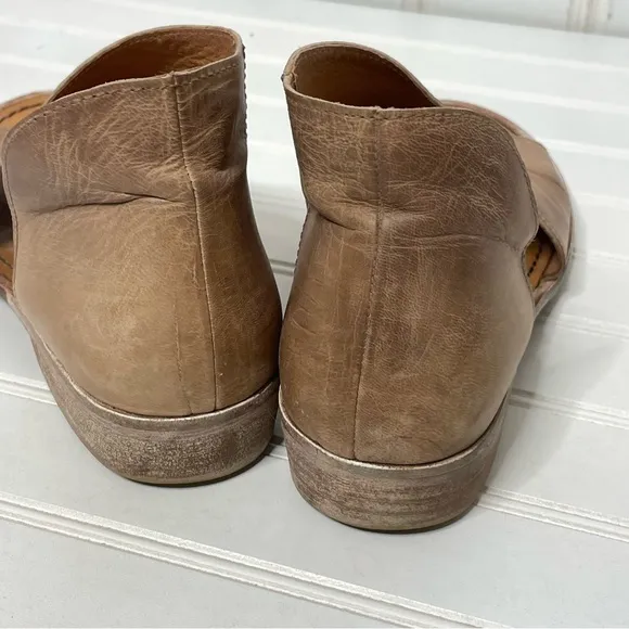Free People Mont Blanc D‘Orsay Slip-On Brown Tan Leather Sandal Size 40 US 9.5
