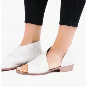 Free People mont blanc sandal ivory cream leather sz 40 9 9.5 9 1/2 stacked heel