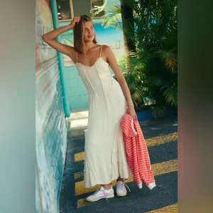 FREE PEOPLE Siren Nights Maxi Dress in Wet Plaster NWOT