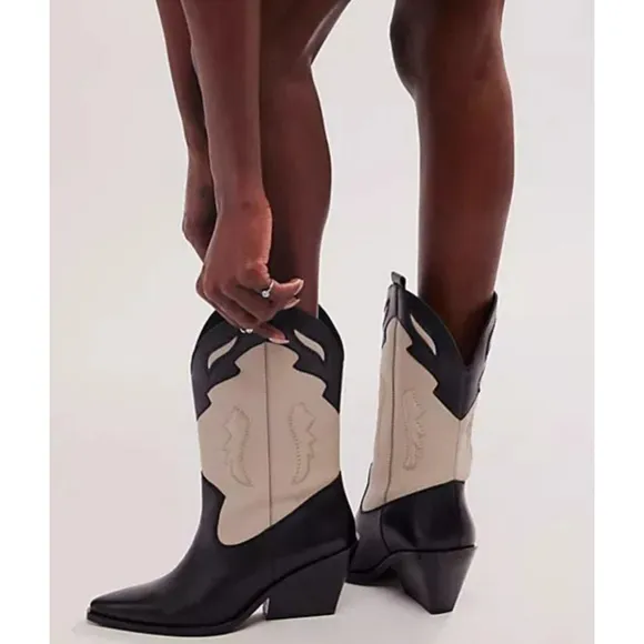 Free People Twin Flames Western Boots Size 7