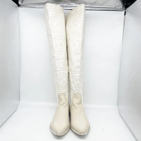 Free People Women's Bren OTK Crochet Western Cowgirl Boots Size US 9.5 39.5