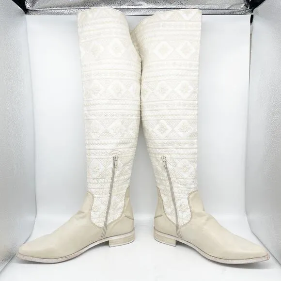 Free People Women's Bren OTK Crochet Western Cowgirl Boots Size US 9.5 39.5