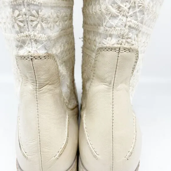 Free People Women's Bren OTK Crochet Western Cowgirl Boots Size US 9.5 39.5