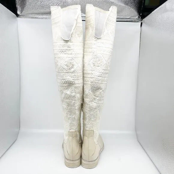 Free People Women's Bren OTK Crochet Western Cowgirl Boots Size US 9.5 39.5