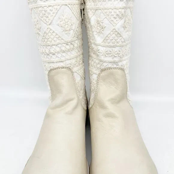 Free People Women's Bren OTK Crochet Western Cowgirl Boots Size US 9.5 39.5