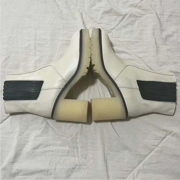 Free People Women’s James Chelsea Chunky Platform Boots White Black Size 9