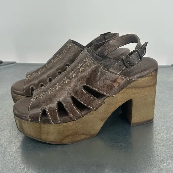 Free People x Bed Stu Tessa Clogs with Chunky Wooden Heel